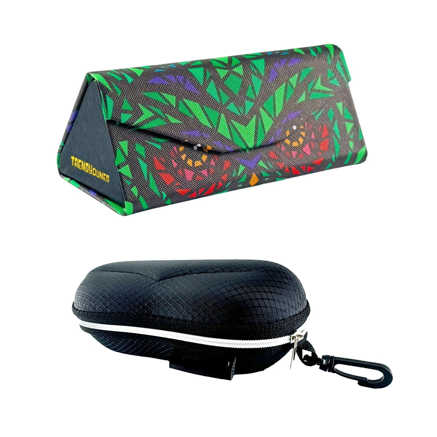 Designer Eyewear Case Combo – PU Leather Foldable Case with Jungle Art + EVA Waterproof Travel Case with Hook-image-41