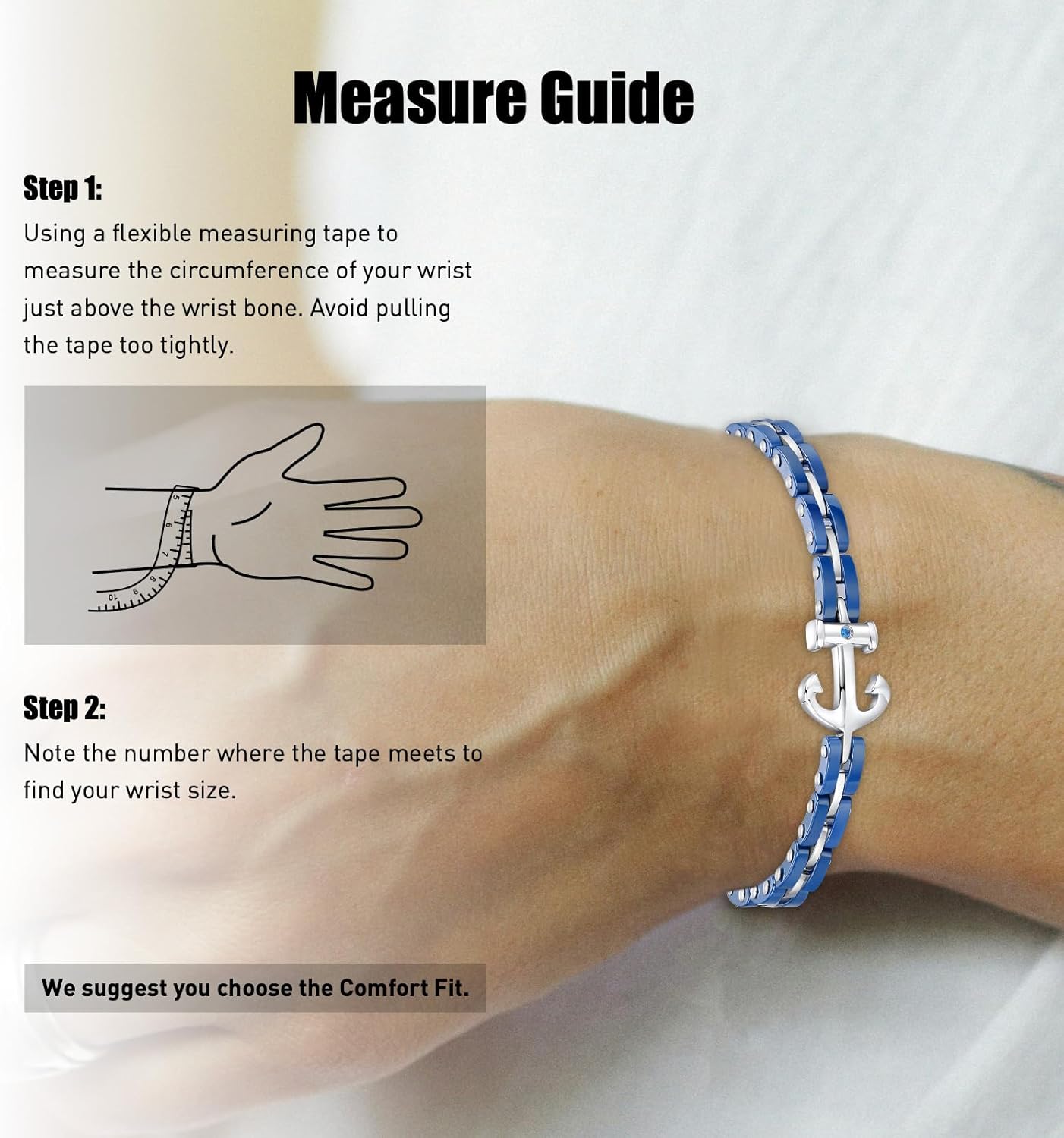 Bracelets for Men, Link Chain Stainless Steel Bracelet for Men, Charm Jewelry for Birthday Annivesary Fathers Day Valentines, Dad Husband Boyfriend,Casual Trendy Cool Adjustable