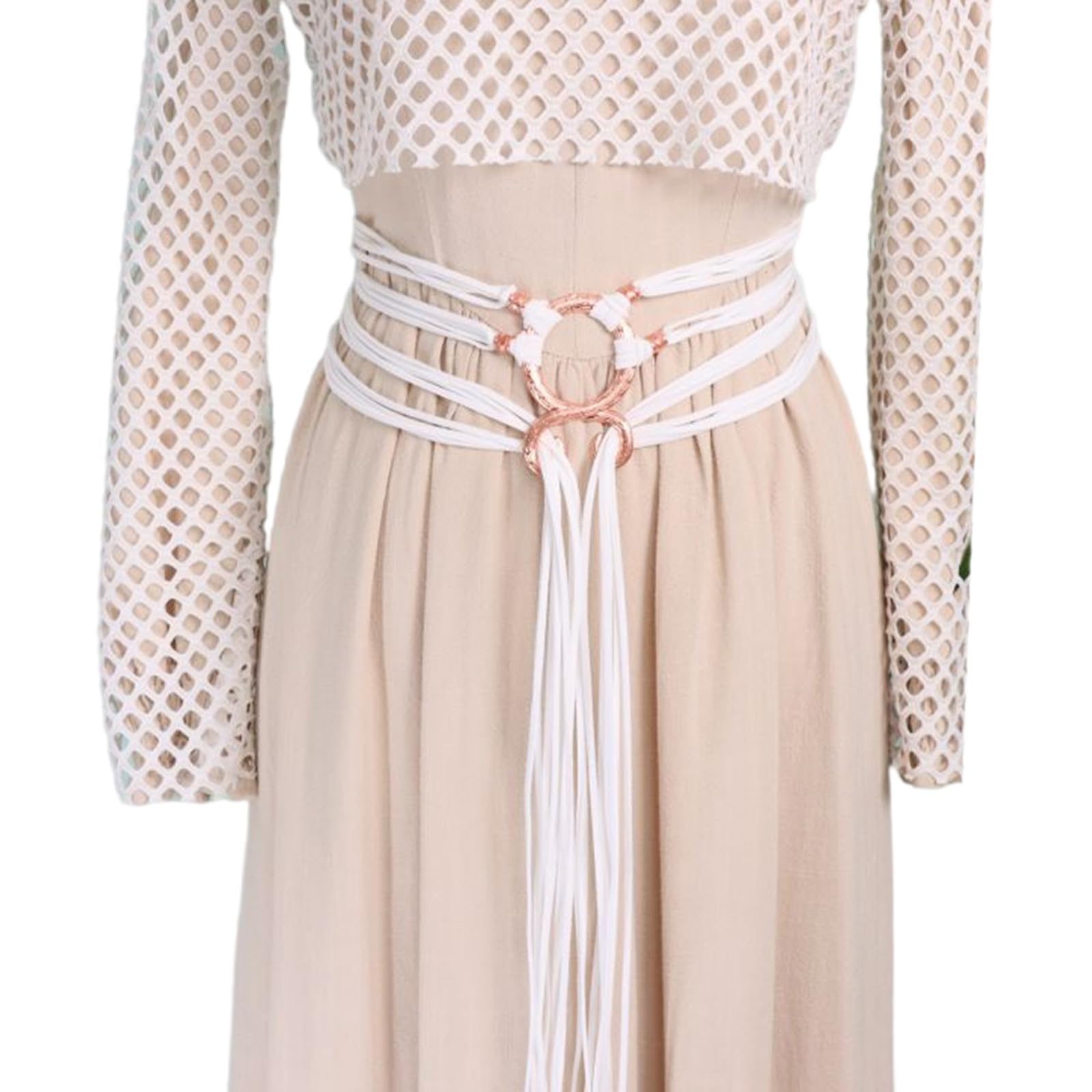 MICFENY Stylish Rope Belt With Adjustable Length Soft Faux Leather Long Rope Wasit Sash For Casual And Formal Outfits