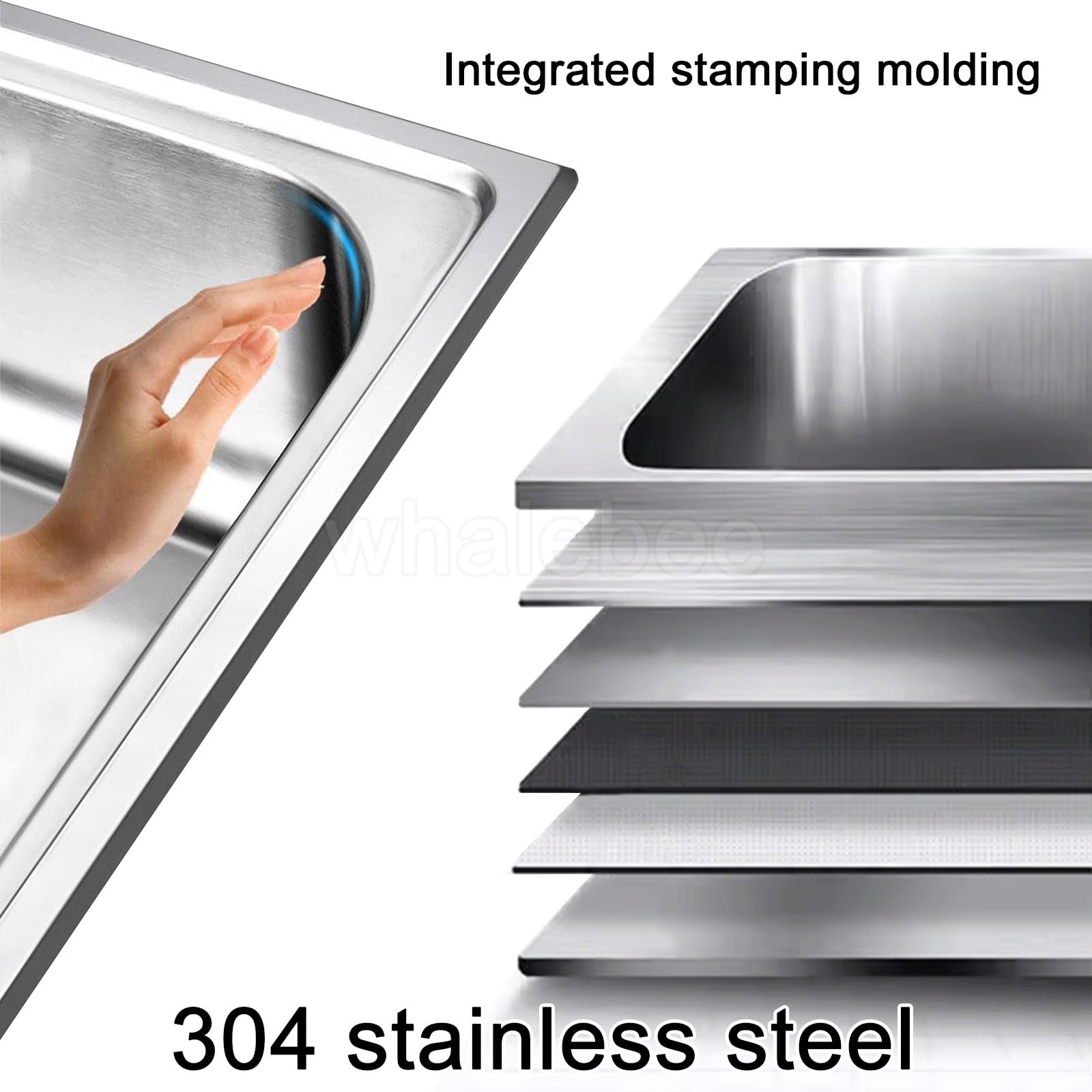Spüle Edelstahl Spültisch Outdoor Küche Bar Gartenspüle - Spülbecken An Der Wand Montiert Mit Mischbatterie, Handtuchhalter - Platz Sparen Garagespüle Mit Aluminiumrahmen - Kitchen Sink