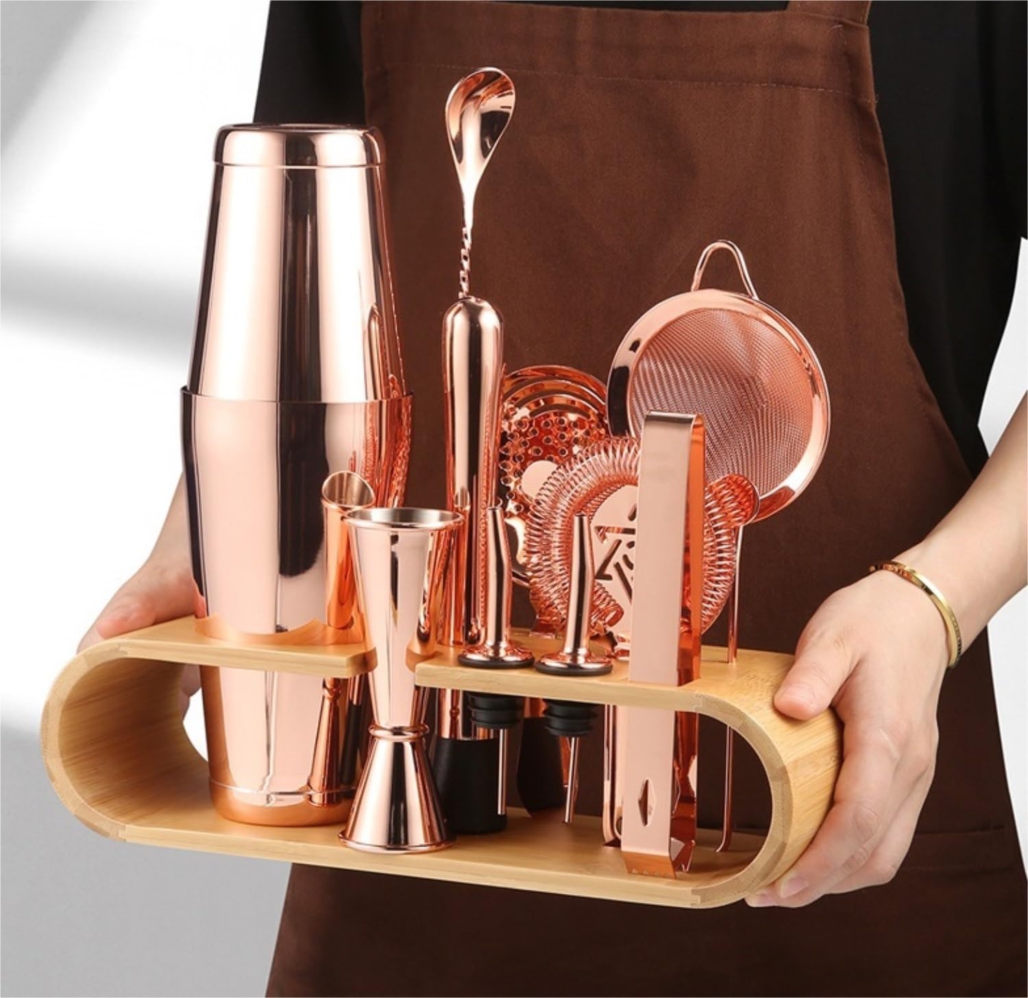 Shaker À Cocktail pour Mélanger Boissons 11 Pièces en Acier Inoxydable Cocktail Set Cocktail Shaker Set Cocktail Mixer Set Bartending Kit pour Bar Fête(P)