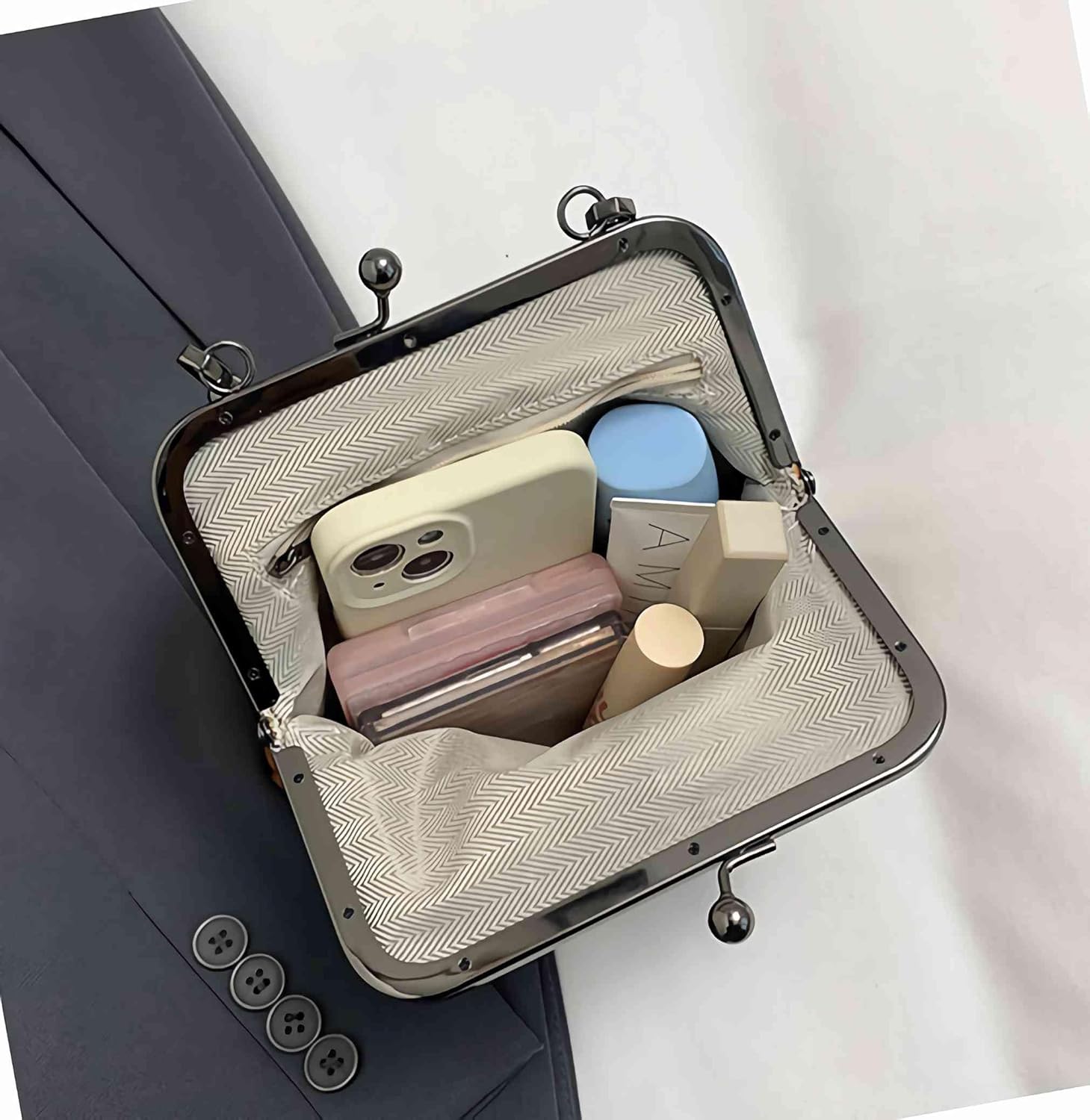 black crossbody bags for women, small kiss lock purses and handbags, purse with pockets and compartments - Image 4