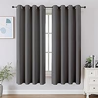 Vista 82 de CUCRAF Juego de 2 paneles de cortinas opacas negras de 54 pulgadas de largo, cortinas de oscurecimiento de habitación para sala de estar