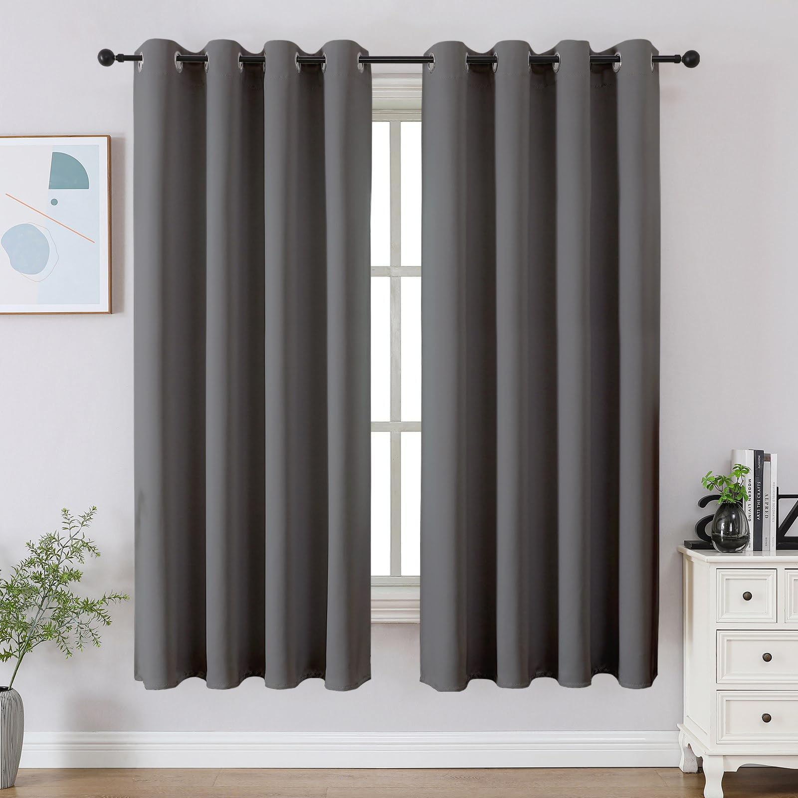 Cortinas para la cocina CUCRAF gris claro contra el calor y la luz