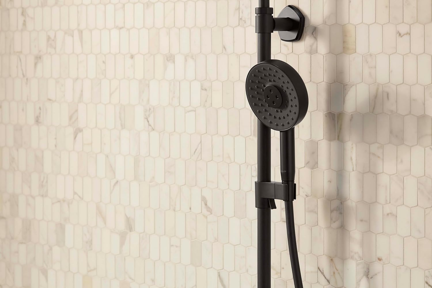 KOHLER 27129-BL Occasion Handheld Showerhead Bracket Holder, Wall-Mount Handshower Holder, Matte Black