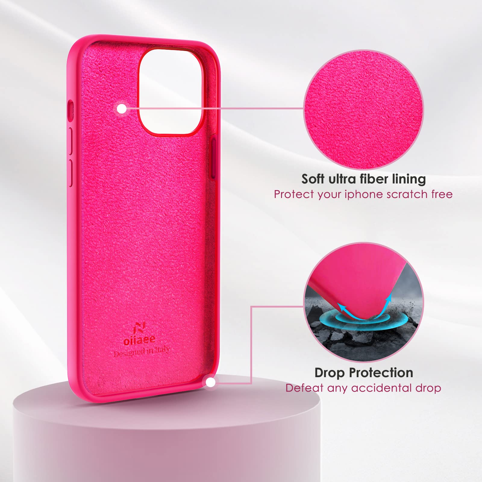 Silikonhülle Für IPhone 13 Pro Max – Ultradünn, Stoßfest, Mit Mikrofaserfutter, Steinfarben