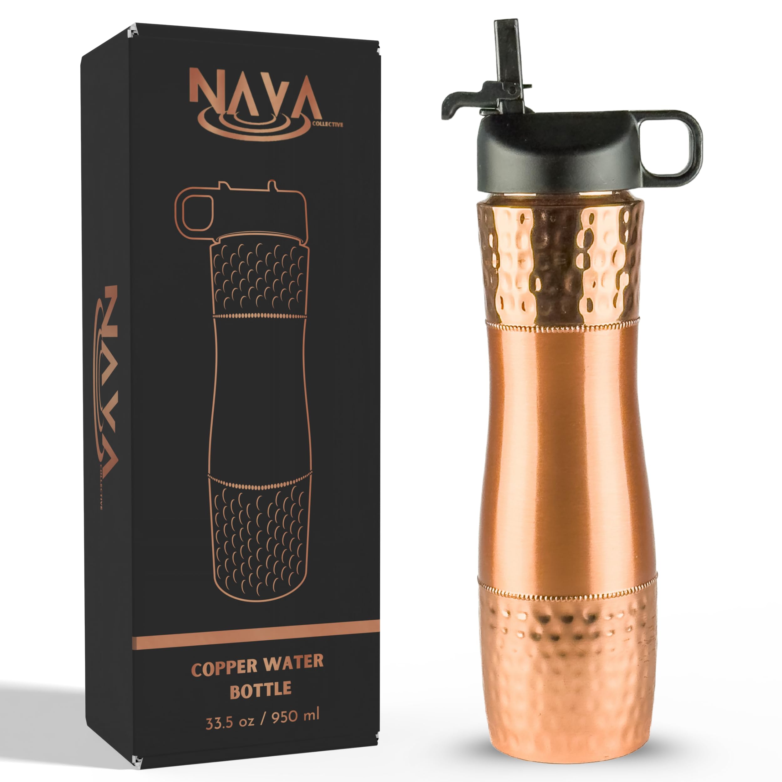 Amazon.com: Pure Copper Water Bottle For Drinking Water with Straw