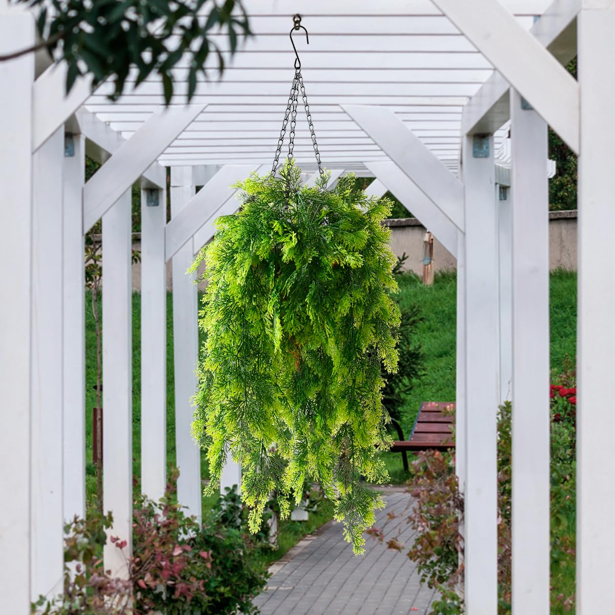 Amazon.com: ZFProcess Artificial Faux Hanging Plants Basket for Spring  Outdoor Summer Decoration, Fake Seaweed Plant UV Resistant Look Real for  Outside Porch Home Patio Balcony Yard(Dark Green) : Patio, Lawn & Garden