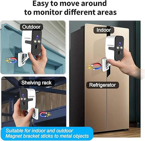 Miniatura 2 de Cámaras de seguridad inalámbricas para interiores y exteriores, cámaras horizontales de 180 para batería de seguridad del hogar, cámara WiFi de 2.45