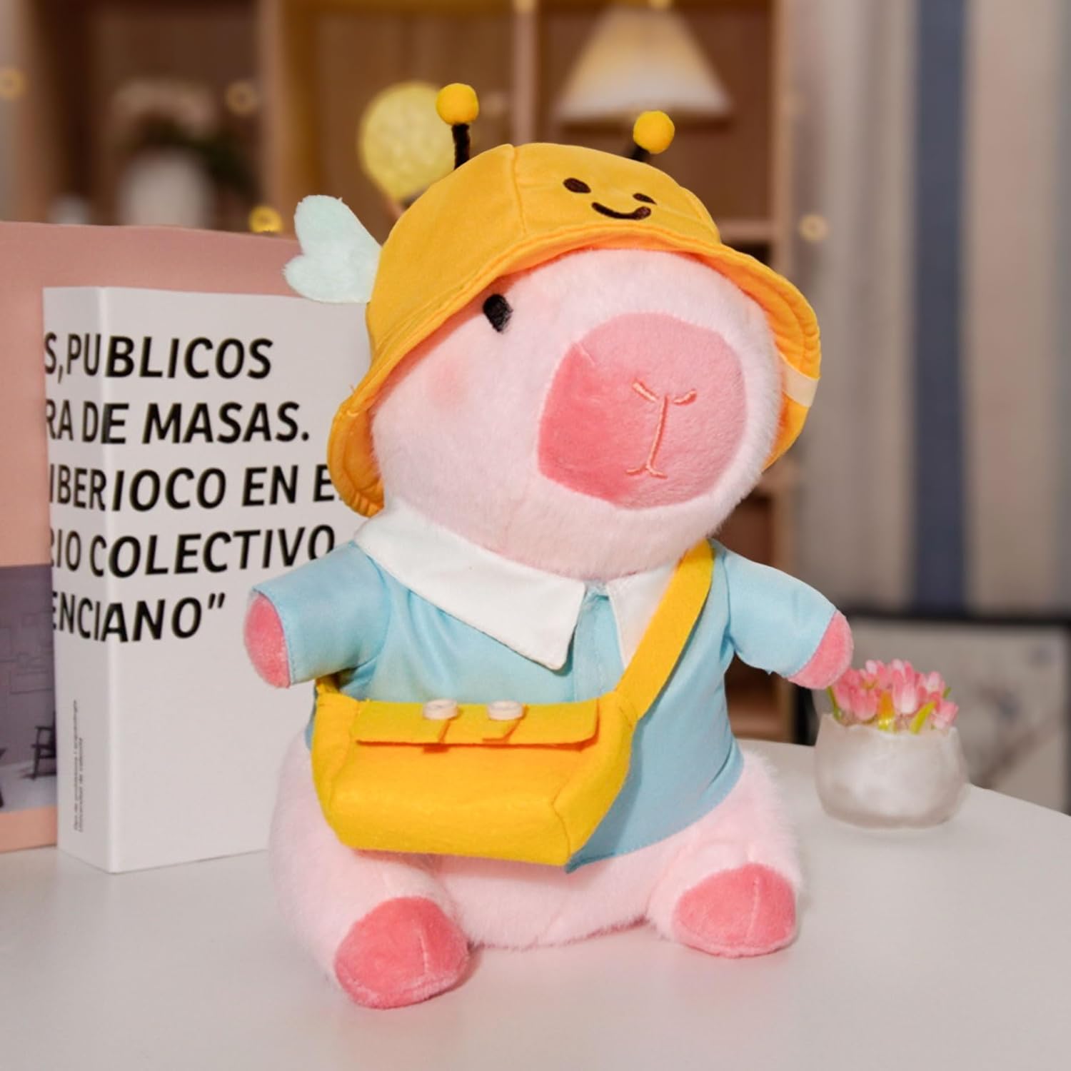 Capybara Plush Clothes & Accessories Set, 12 Pcs of Stuffed Animal Clothes for 12 in Capybara Plush Toys Dress Up (Yellow)