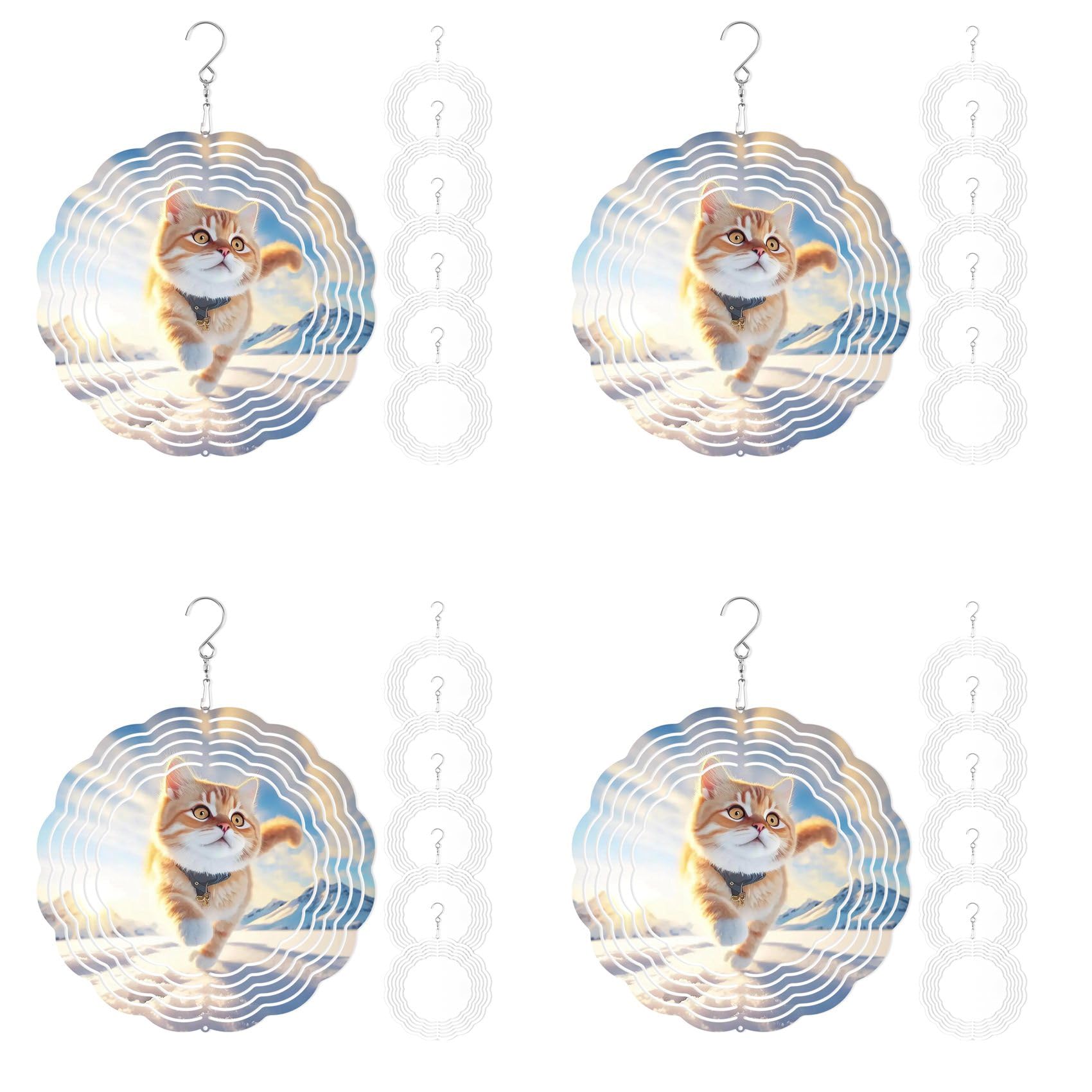 Hndhbfgrt 24Pack 8 Inch Sublimation Wind Spinner Blanks 3D Wind Spinners Hanging Wind Spinners for Indoor Outdoor
