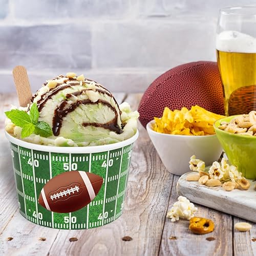 Miniatura 5 de 100 cuencos de aperitivos para fiesta de fútbol, 9 onzas, cuencos de fútbol verde para servir aperitivos, cuencos de papel desechables para portones