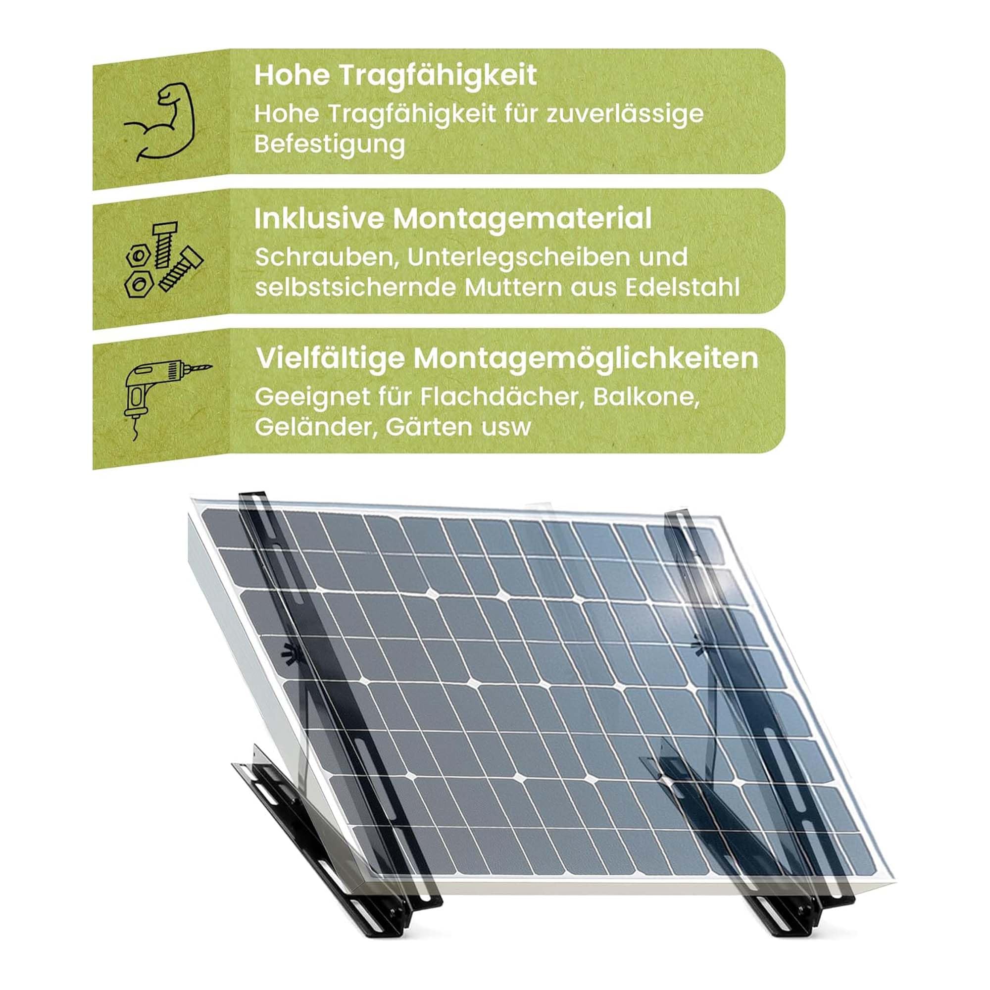 Offgridtec 200W Garten-Solaranlage 12V, Off-Grid-Komplettsystem mit AGM 122Ah Batterie, 500W reiner Sinus-Wechselrichter, PWM Pro 20A USB-Laderegler, 2× 100W Mono-PERC-Module, Wand- oder Bodenmontage