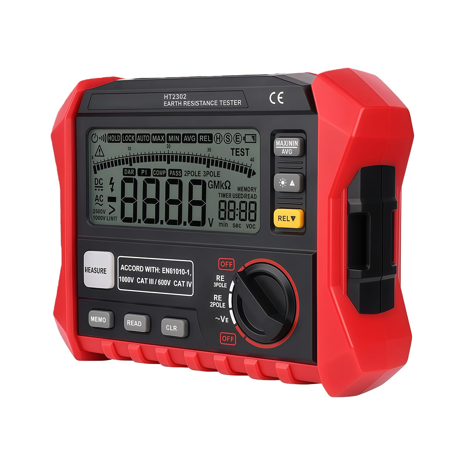 Fromceo Light Ground Resistance Tester Offering Auto Shut Off And Multiple Measurement Mode For Efficient Battery Usage Voltages Measurement