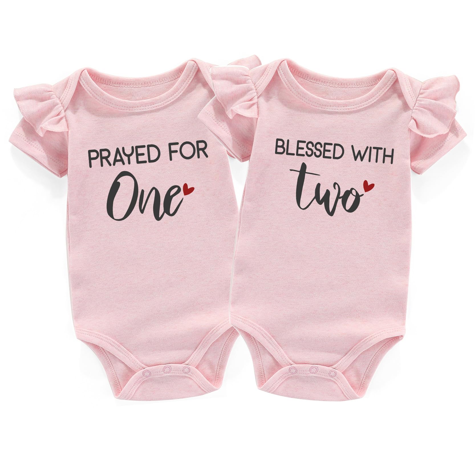 Azzwnee Prayed One Blessed Two Twin Outfits For Boy And Girl Newborn Twins Baby Items Must Haves Twin Baby Gifts