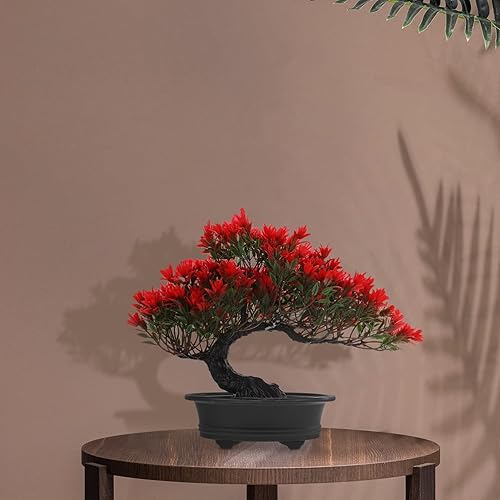 Miniatura 2 de Hemoton Árbol bonsái artificial, árbol de pino artificial, decoración de fiesta de Navidad, decoración del hogar, plantas falsas para pared,
