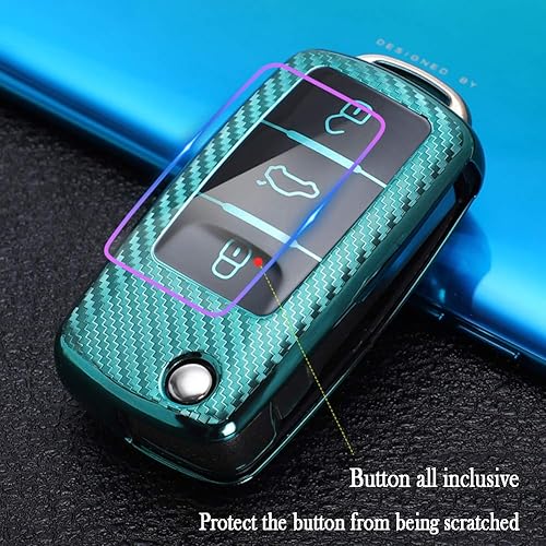 Miniatura 6 de QKSD Funda para llavero VW, Volkswagen, funda para llavero Volkswagen VW Jetta Beetle Polo Cross Gran Sagitar Santana Jetta Accesorios Premium Soft