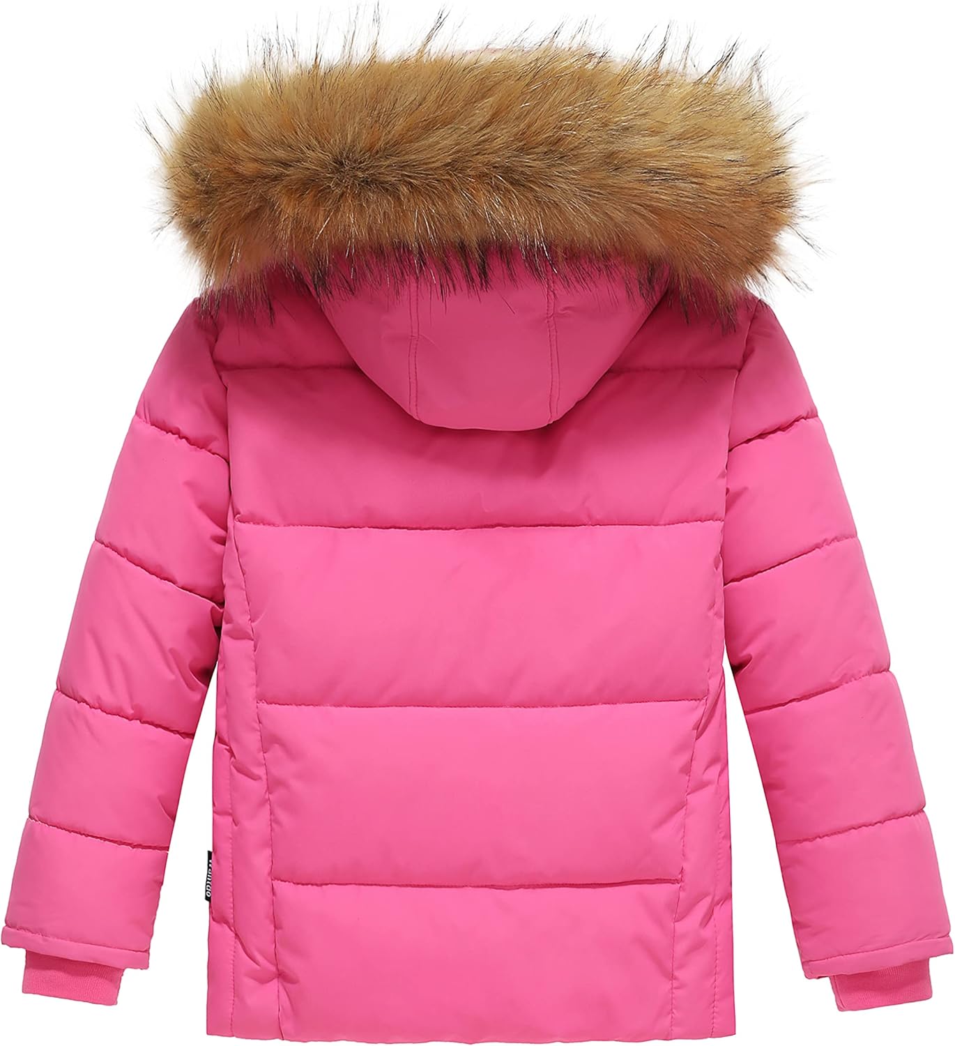 wantdo Girls' Winter Coat Warm Waterproof Puffer Jacket with Removable Faux Fur Hood - Image 3