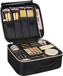 Samtour Makeup Case Travel Makeup Bag Makeup Train Case Cosmetic Bag Toiletry Makeup Brushes Organizer Portable Travel Sto...