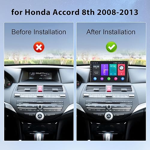 Miniatura 6 de Android Car Stereo for Honda Accord 2008-2013, 10.1 inch Touch Screen Car Radio with GPS Bluetooth WiFi FM Mirror Link + Backup Camera