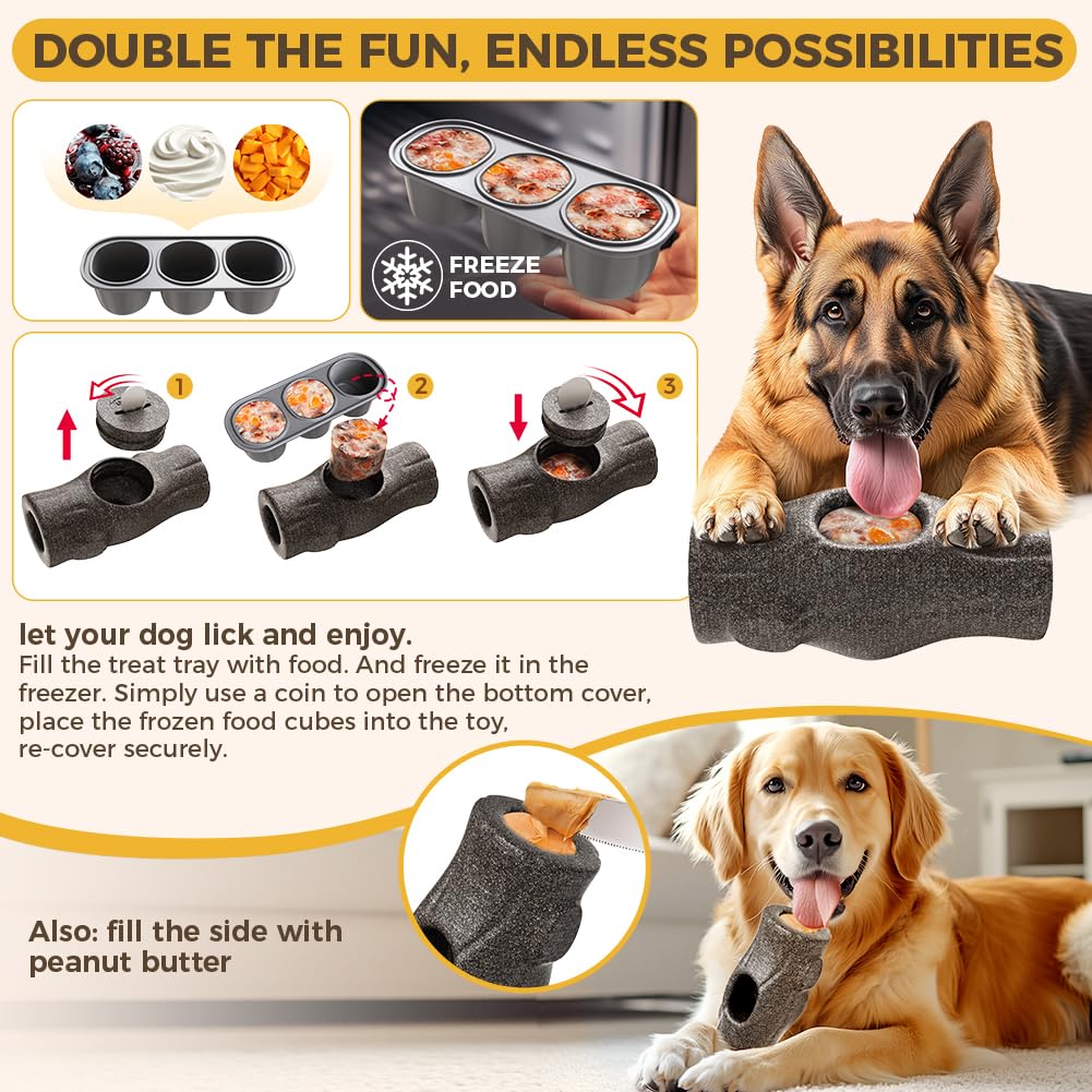 Mankoda Jouets à friandises pour chien pour les garder occupés – Puzzle interactif pour chien avec moule congelé, jouets à mâcher agressifs indestructibles pour grands chiens, qualité alimentaire