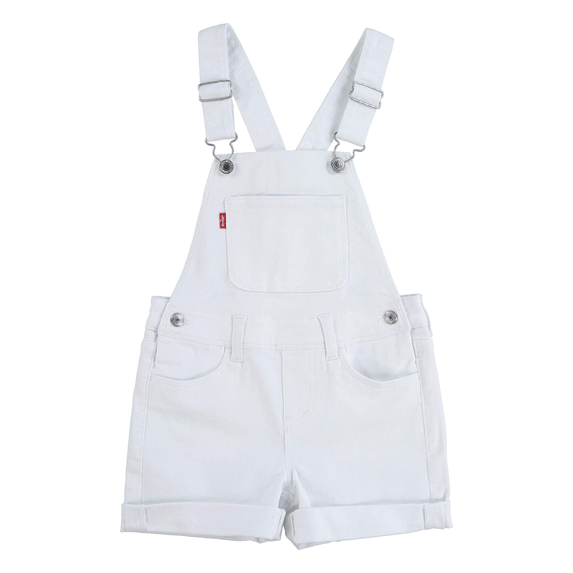 

                                                    Levi's Girls' Denim Shortall, White, 16