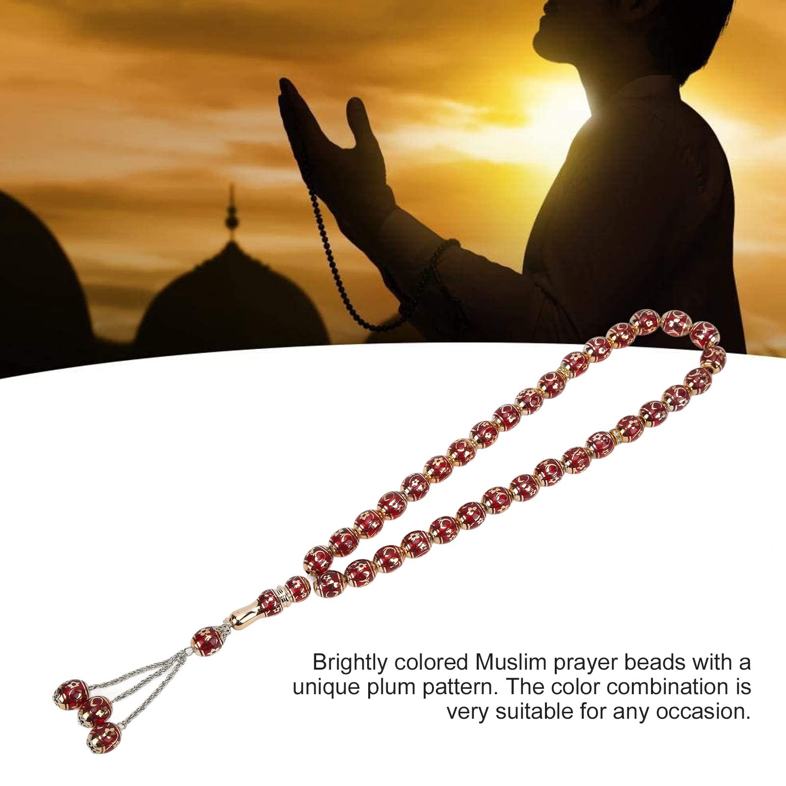 Tasbih Islámico De 33 Cuentas - Resina Y Metal, Grabado Láser, Ideal Para Regalo De Ramadán