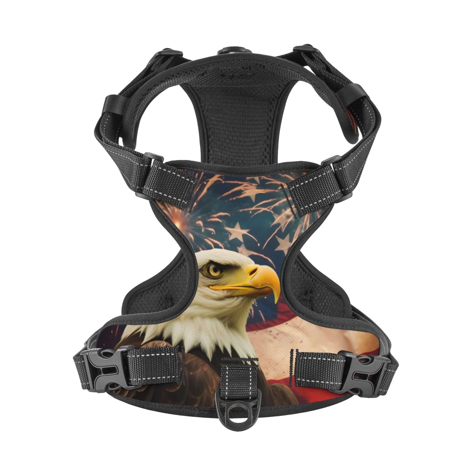 Arnés para perros pequeños con correa sin tirones, 2 clips de correa, ajustable, suave, bandera estadounidense, bombero, hacha cruzada, juego de chaleco para perro, tamaño pequeño