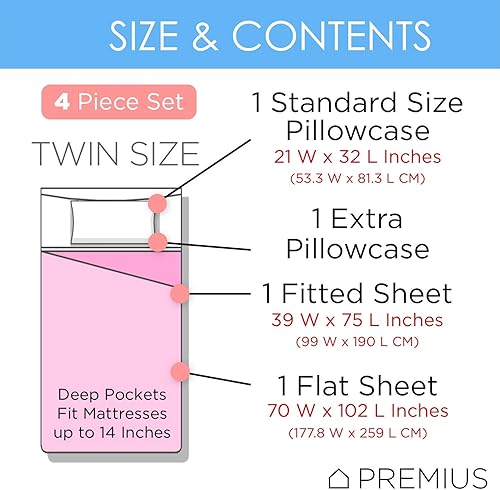 Miniatura 3 de PREMIUS Lujoso juego de sábanas de microfibra sin arrugas, combina elegancia y comodidad, transforma tu espacio de sueño en un oasis sereno y