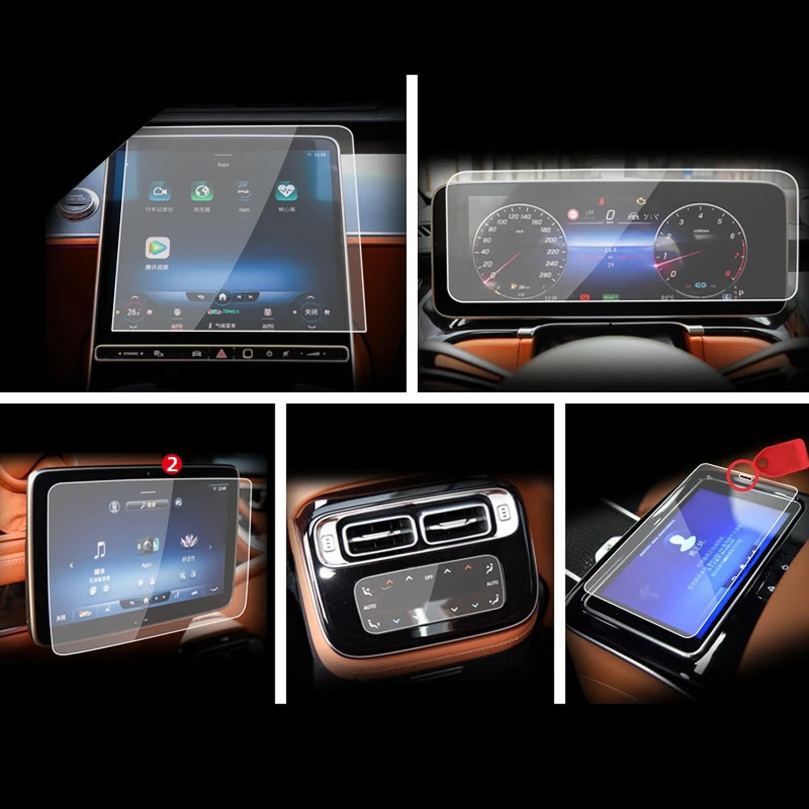 Samochodowa konsola środkowa ekran LCD hartowane szkło folia ochronna, do Mercedes Benz S-Class W223 2021-2023 akcesoria samochodowe