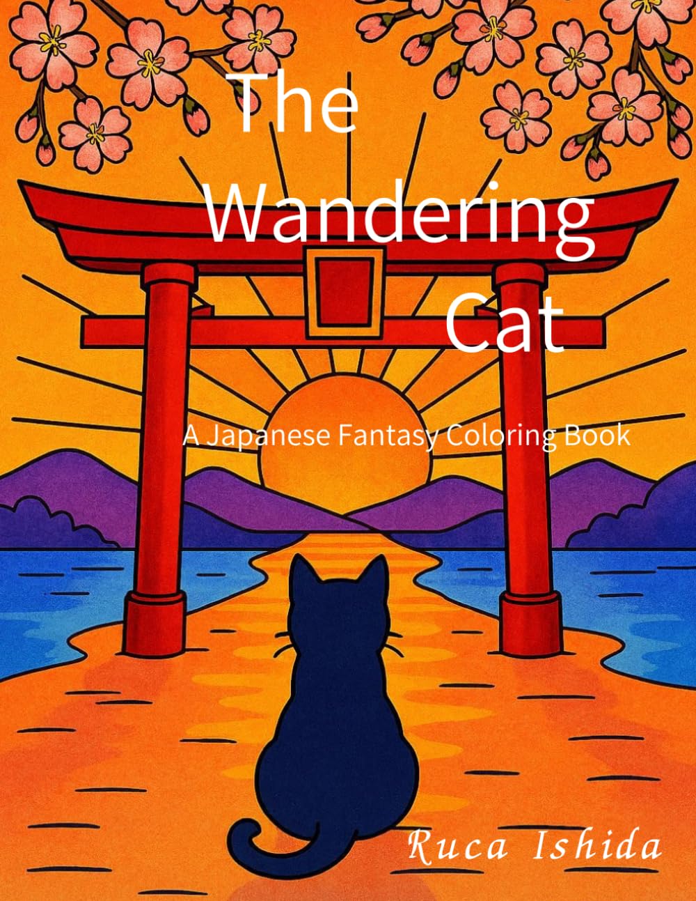 The Wandering Cat: A Japanese Fantasy Coloring Book