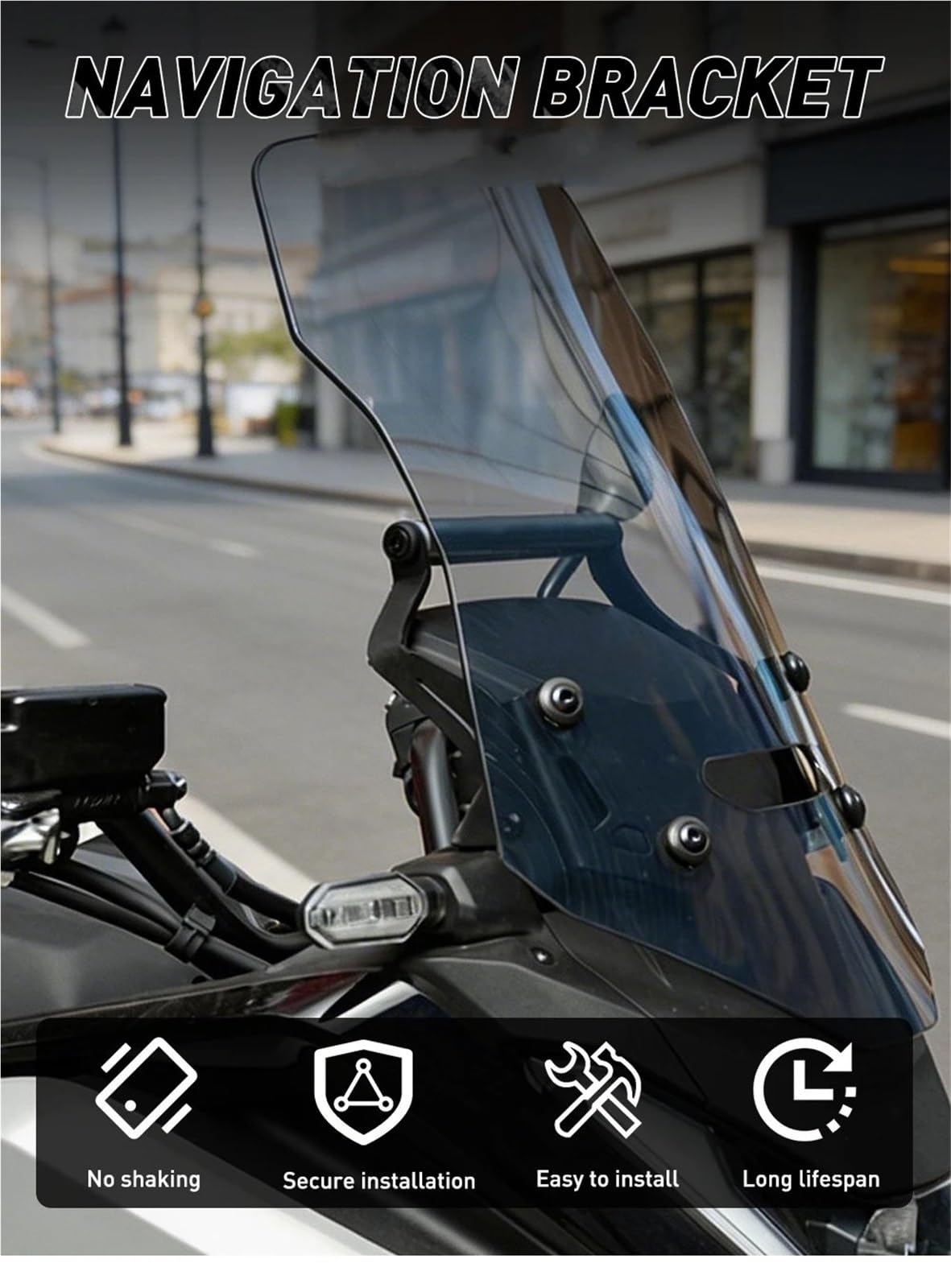 Moto GPS Staffa Navigazione Per NC750X NC 750X 2025-Supporto Per Piastra Di Navigazione Per Supporto Per Smartphone GPS Per Moto Supporto Per Parabrezza Supporto Per Navigatore GPS Per Moto(22mm.)