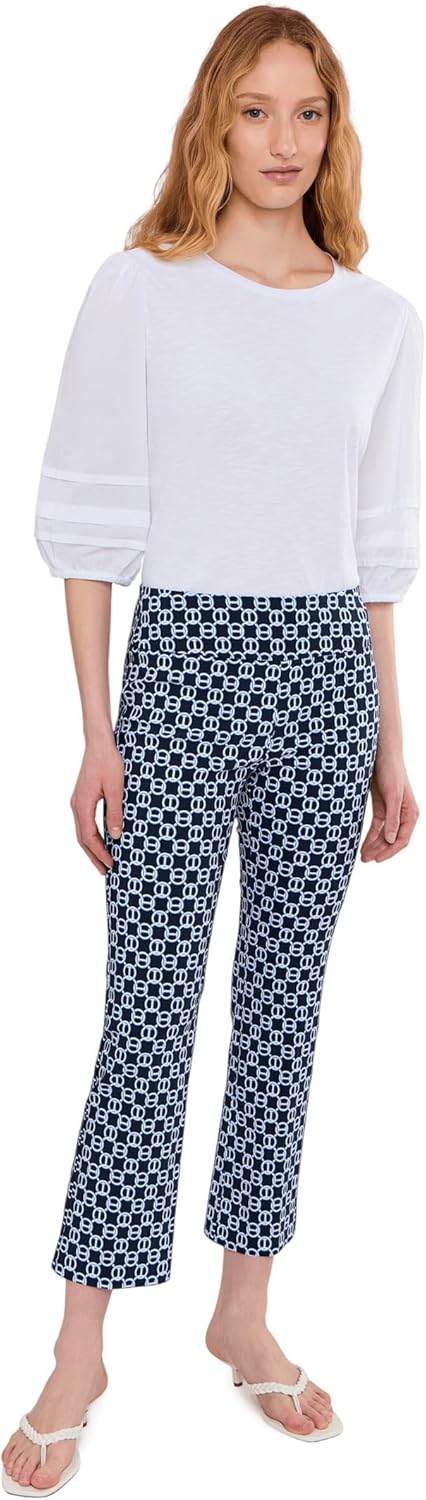 Elliott Lauren Women's Chainlink - Elastic Waist Pull on Boot Cut Pants