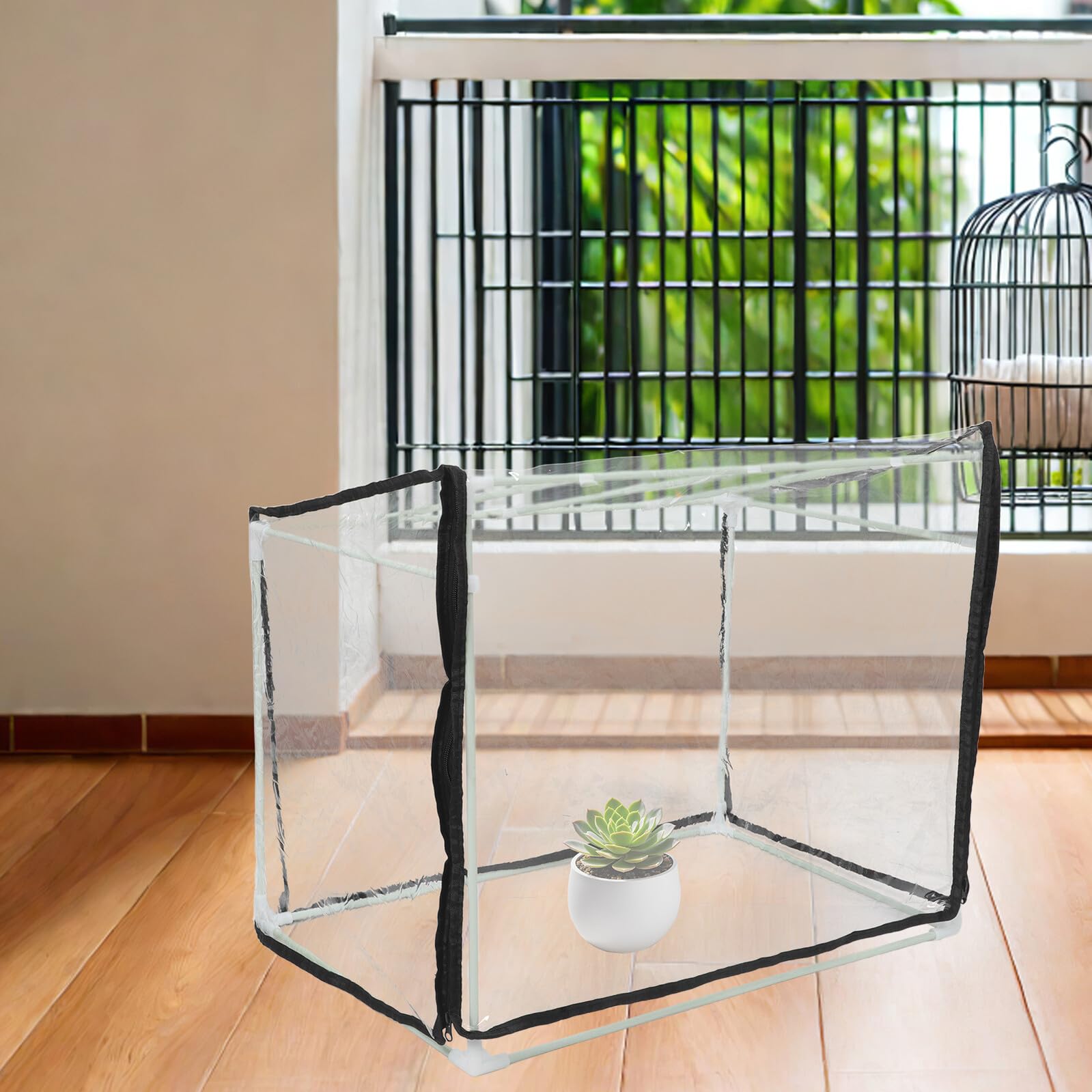 Przenośny Mini Namiot Do Roślin z Przezroczystą Osłoną Odporny Mróz Mała Szklarnia Do Uprawy Sadzonek Balkon i Stół