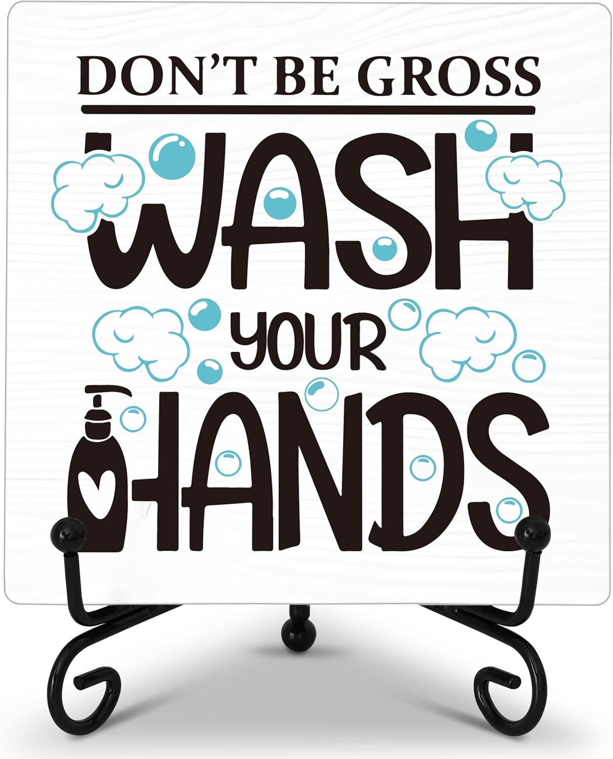 Rustic Wooden Plaque Sign, 'Don't Be Gross Wash Your Hands', Farmhouse Home Office Bathroom Restroom Toilet Desk Shelf Decorations -02