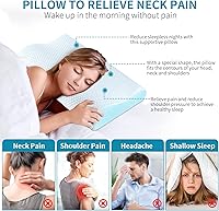 Vista 6 de Almohadas de Espuma Viscoelástica Almohada para el Cuello para Dormir, Almohada Cervical Ergonómica Almohada de Cama para Personas que Duermen