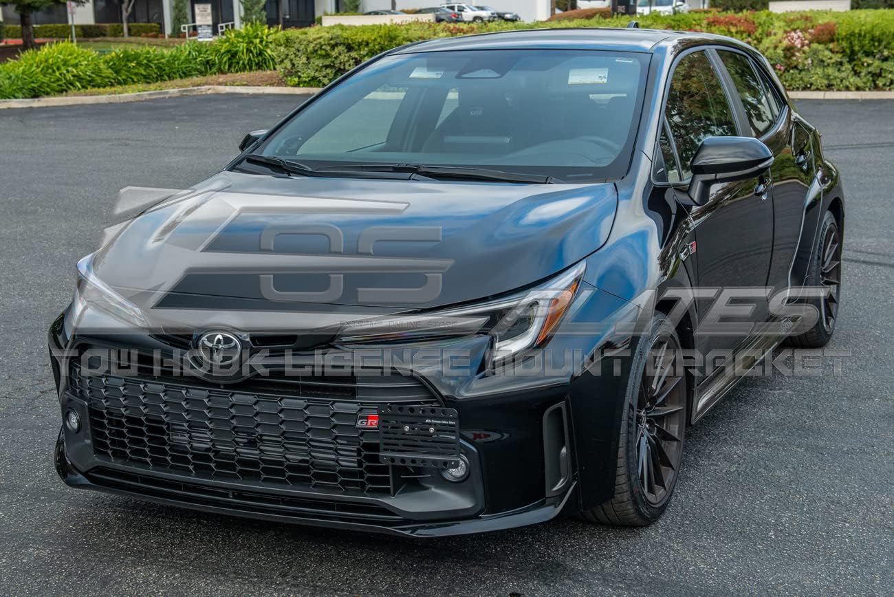 Replacement for 2022-Present Toyota GR Corolla Models | EOS Plate Version 1 Front Bumper Tow Hook License Relocator Mount Bracket Tow-600 (Mid Size)