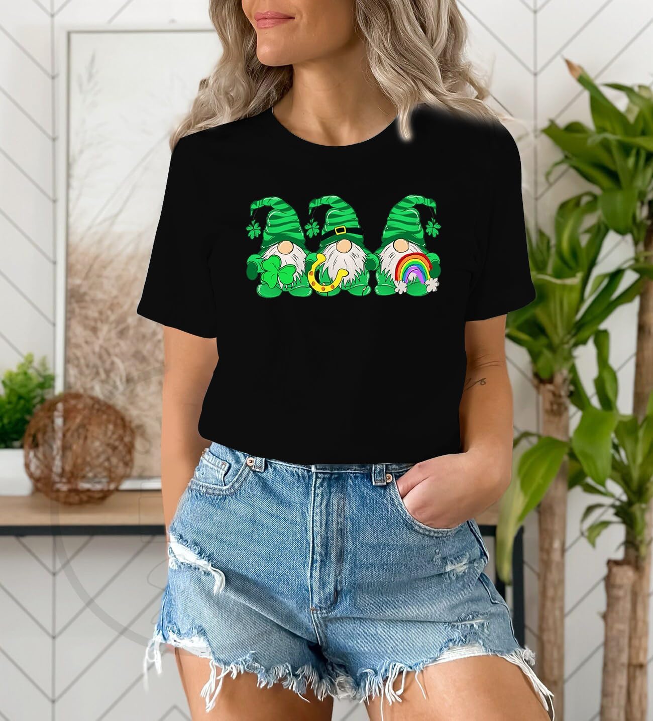 Womens St Patricks Day Shirt Lucky Shamrock Paddy's Day T-Shirt Irish Clover Tee Tops - Image 3
