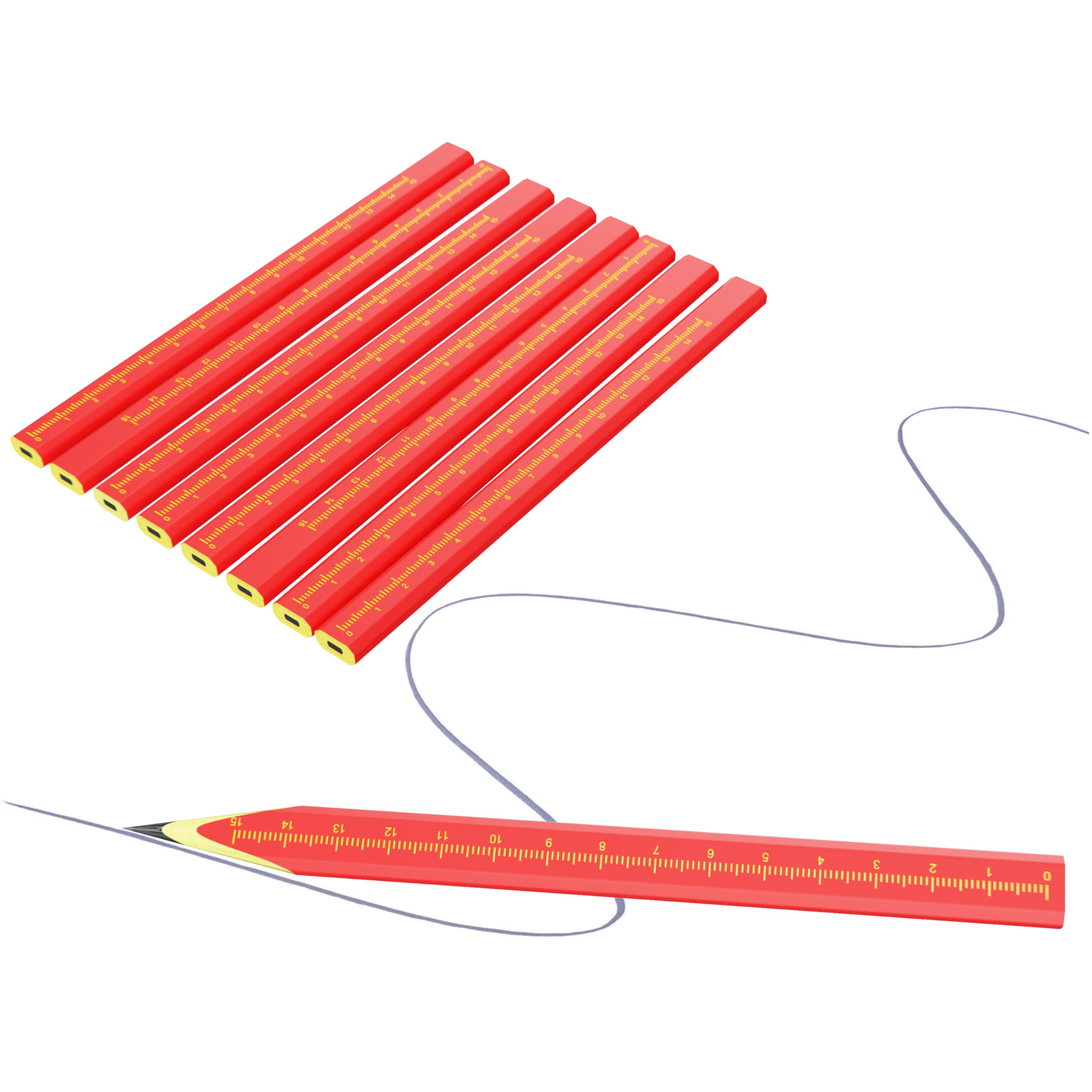KR. LIF 8 PCS Carpenter Pencils Construction Pencil, Carpenter Marking Pencil for Woodworking Concrete Scriber Marking Tool — Amazon image 3