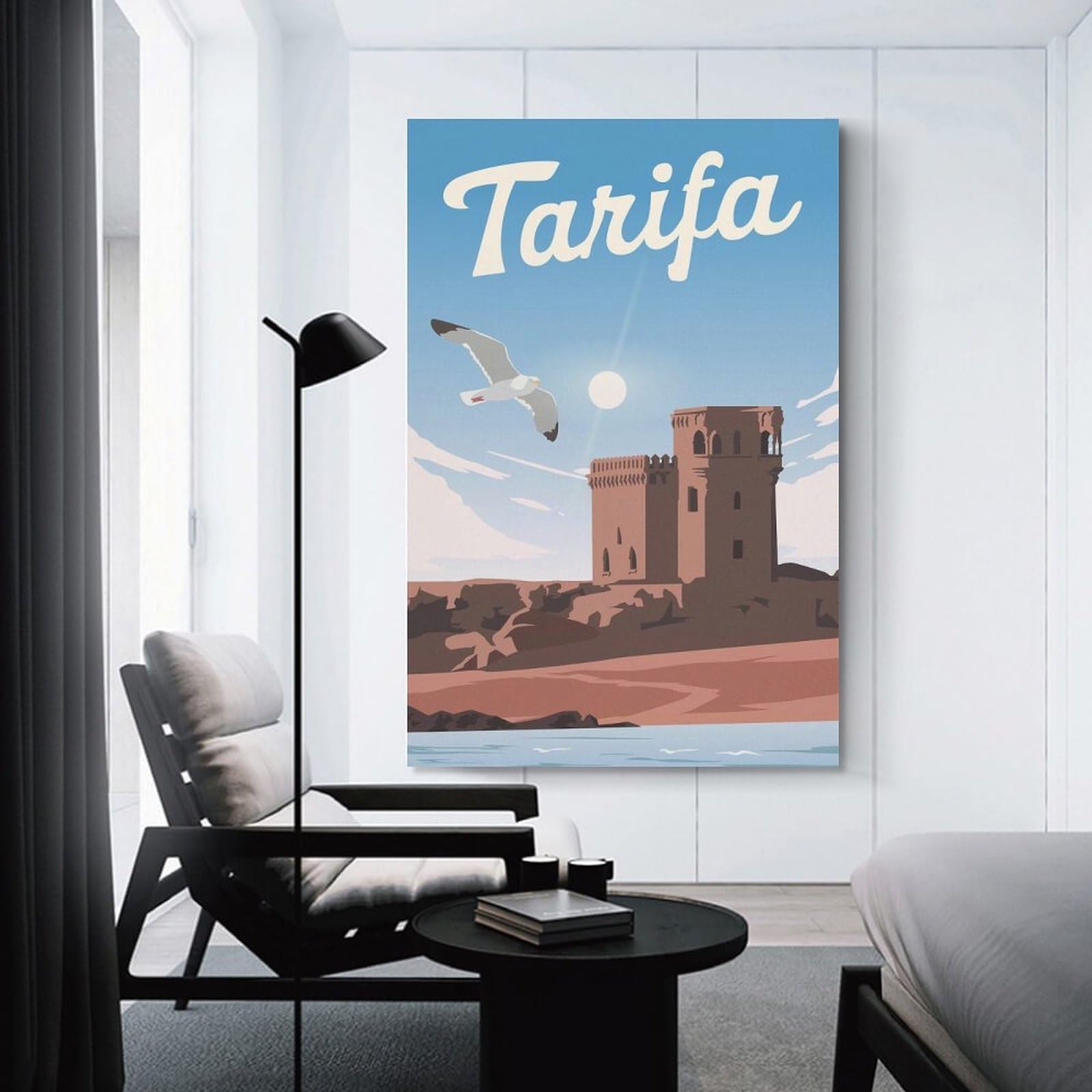 Junmoney Wall Art Print Tarifa Travel, 12x18inch(30x45cm), for Living Room, Lounge Or Sitting Room, Eye Catching Artwork for Blank Walls