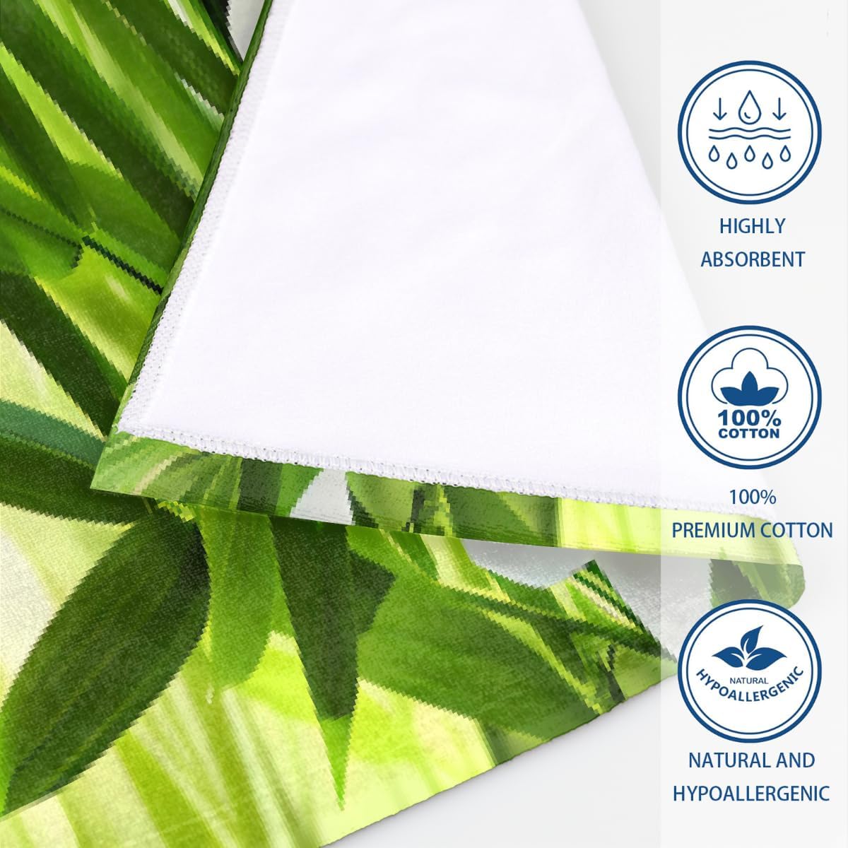 Japanese Zen Bamboo Flower Bath Towels Set of 3 with 1 Large Shower/Beach Towel, 1 Hand Towel, 1 Washcloth Soft Microfiber Towels Set for Bathroom Hotel Swim Spa Gym Yoga
