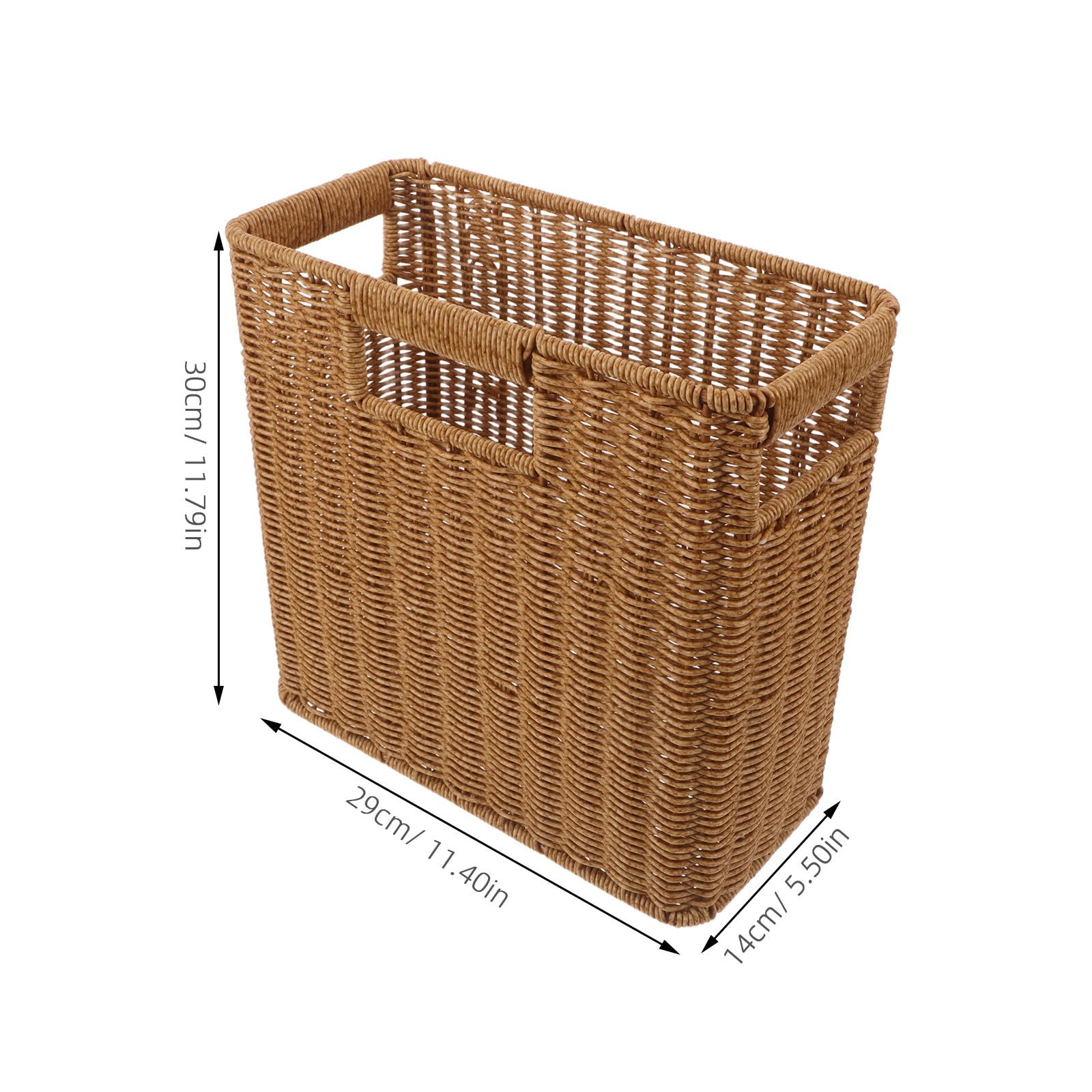 Cesta de Almacenamiento con Asa, Cesta Organizadora de Baño, Rectangular, Plástico, Multifunción, Fácil de Transportar, para Libros y Periódicos, Cocina y Salón