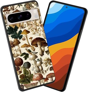 for Pixel 8 Pro Case,Premium TPU Slim Anti-Scratch Silicone Protective Case Cover for Google Pixel 8 Pro,Vintage Mushroom