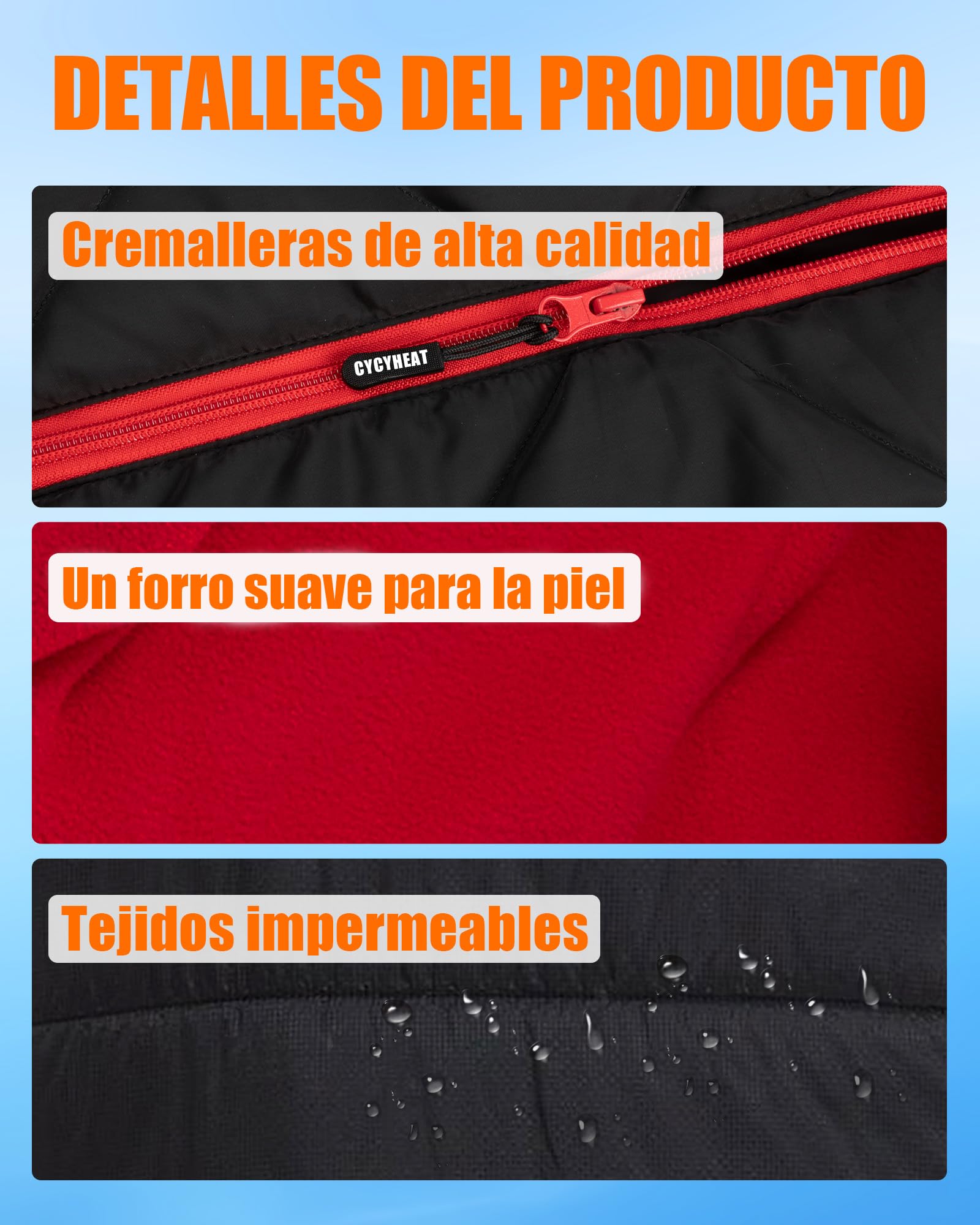 CYCYHEAT Chaleco Calefactable Niño con Batería USB 10000mAh - Chaleco Térmico para Niños y Niñas para Esquiar y Actividades al Aire Libre