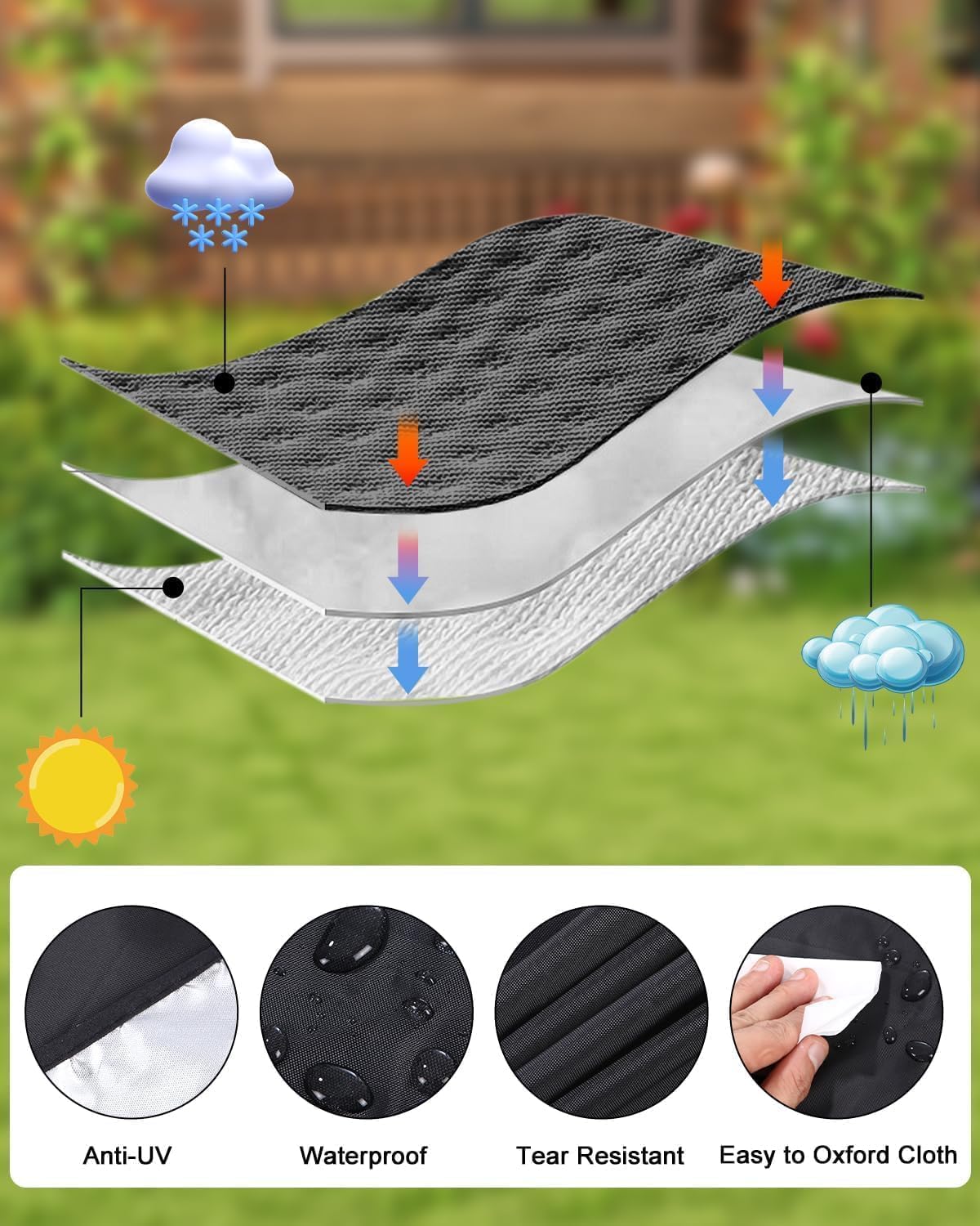 Bâche pour Cuve IBC 1000L Anti-UV Anti-Poussière Noir 116x100x120 cm