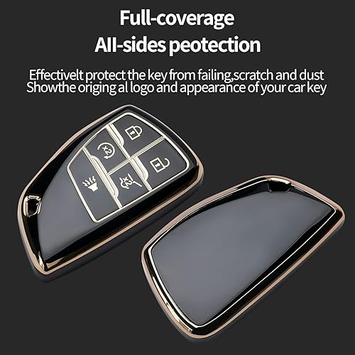 Miniatura 3 de para Chevrolet Llavero de Llave con Funda Compatible con 2021-2025 GMC Silverado Sierra 1500 2500HD 3500HD, Funda de Llave Inteligente de 5 Botones