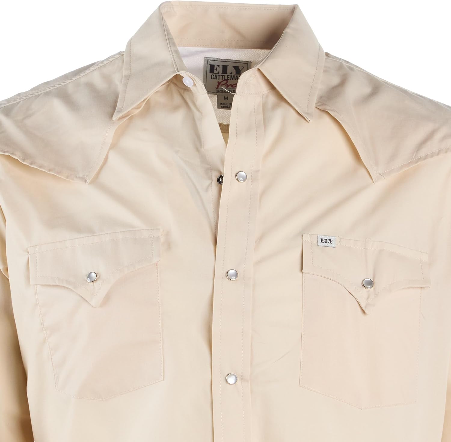 ELY CATTLEMAN Mens Pro Ecru Long Sleeve Shirt