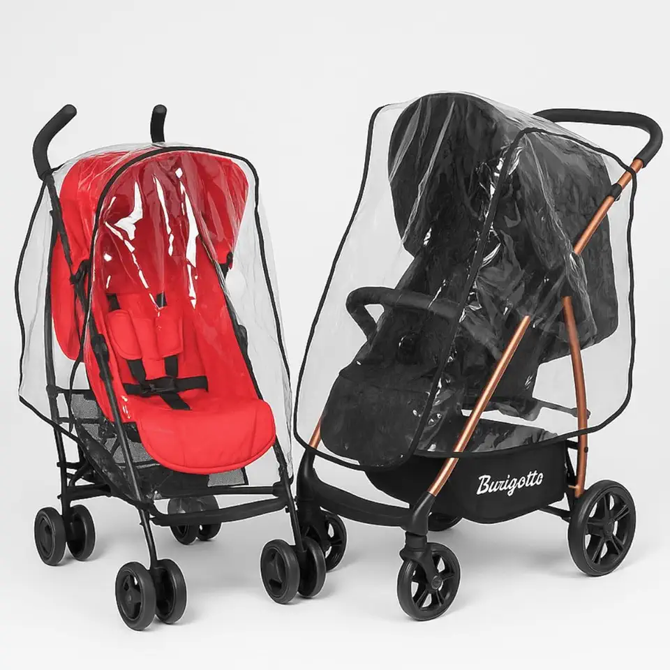 Capa de Chuva para Carrinho Bebê Protetora Vento Poeira Sereno Carrinho Bebê Universal Plástico Acabamento Reforçado Fechamento Botão