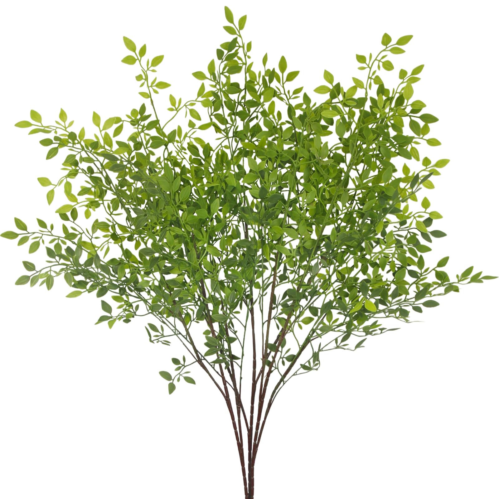 Photo 1 of FAICOIA 3 Pcs Faux Greenery Stems for Vase 43.3 inch Artificial Branches with Leaves Nandina Fake Plants Spring Stems for Vase Home Shop Garden Decoration