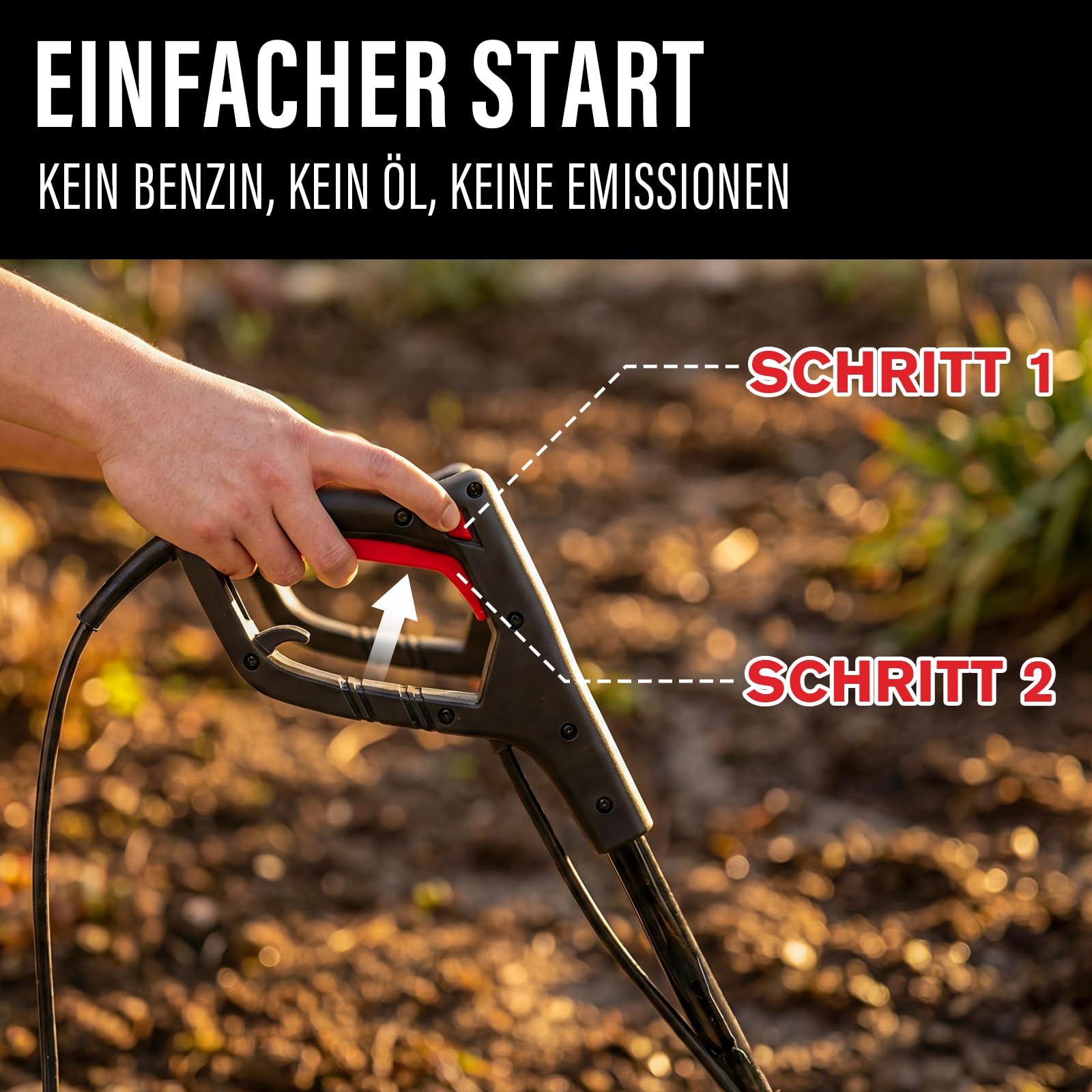 MZK 41cm Arbeitsbreite1600W Elektrische Bodenhacke mit 21cm Arbeitstiefe, klappbarem Handgriff und Transporträdern, Motorhacke für Rasen, Garten und Hof